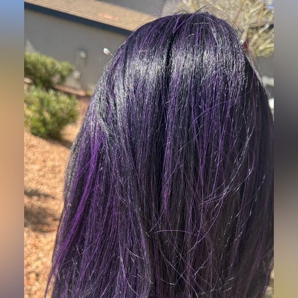 Black & Purple Lace Front Synthetic Wig - Picture 12 of 14